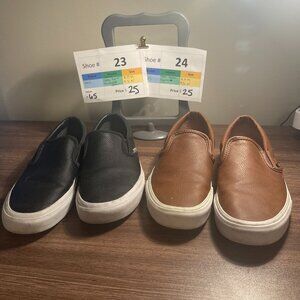 VANS- Off the Wall perforated leather loafers